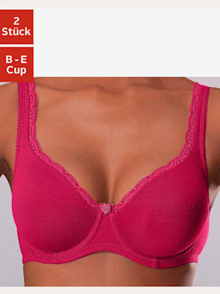 Soutien-gorge spécial t-shirt soutien-gorge basique avec bord dentelle décoratif sur les bonnets et 