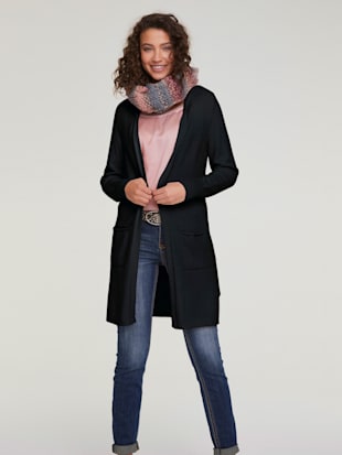 Veste longue en tricot style cardigan - Linea Tesini - Noir