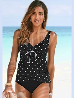 Haut de maillot de bain à armatures motif à pois tendance - s.Oliver - Noir-blanc