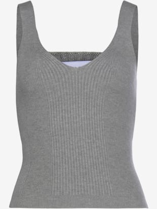 Débardeur en tricot encolure en v affinante - LASCANA - Gris Chiné