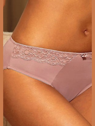 Slip confortable avec élégant empiècement dentelle - LASCANA - Taupe