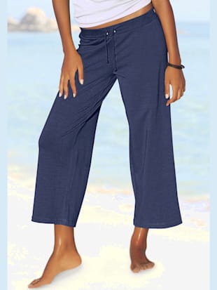 Pantalon de plage léger longueur 7/8 - Beachtime - Marine