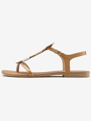 Tongs sandales en cuir de qualité - LASCANA - Coloris Chamois