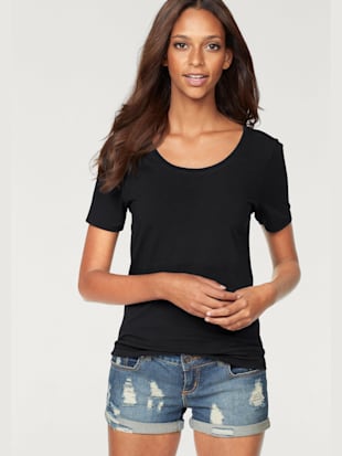 T-shirt à manches courtes t-shirts vivance en lot de 2 - Vivance - Noir, Blanc