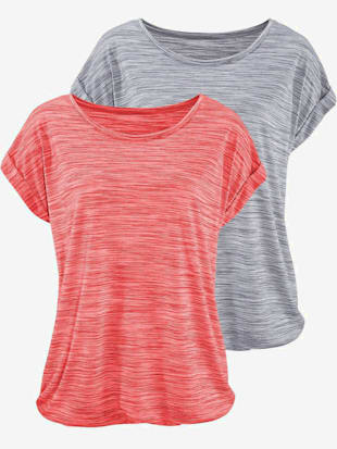 Lot de 2 t-shirts beachtime - Beachtime - Abricot Chiné, Gris Chiné