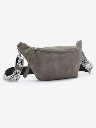 Sac+banane+tendance+en+matiere+douce+avec+petites+poches+interieures+et+ceinture+en+tissu+-+Vivance+-+gris