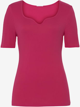 T-shirt vivance en qualité côtelée douce et souple - Vivance - Fuchsia