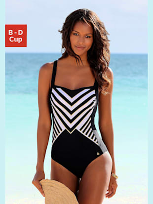 Maillot de bain design noir-blanc tendance - LASCANA - Noir