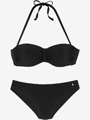 Maillot de bain bandeau à armatures matière structurée tendance - s.Oliver - Noir