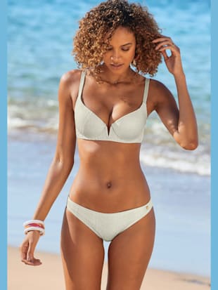 Maillot de bain à armatures qualité structurée élégante au look animal - JETTE - Crème