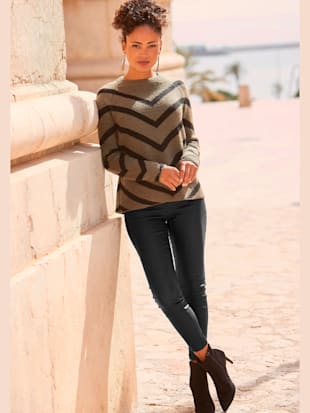 Pantalon+en+imitation+cuir+pantalon+en+synthetique+avec+ceinture+taille+haute+-+LASCANA+-+noir