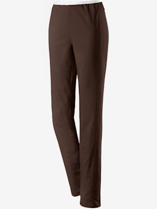 Pantalon classique uni avec ceinture élastique - Stehmann Comfort line - Marron