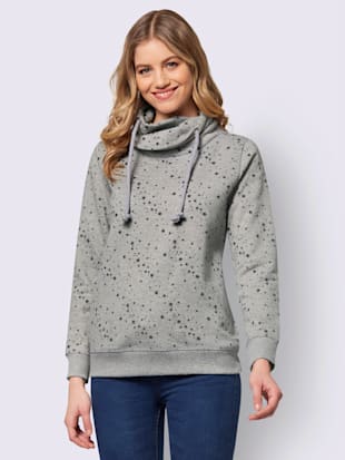 Sweatshirt qualité sweat douce - - Gris Clair-anthracite Imprimé