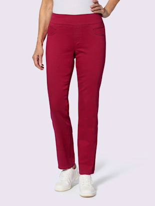 Pantalon+avec+ceinture+large+elastique+et+poches+-+Collection+L+-+rouge