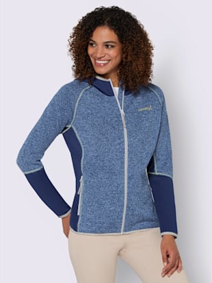 Veste en polaire intérieur gratté polaire - Collection L - Bleu Roi-bleu Clair Chiné