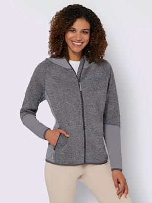 Veste en polaire intérieur gratté polaire - Collection L - Gris Pierre-blanc Chiné