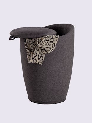 Tabouret et grand compartiment de rangement - helline home - Gris