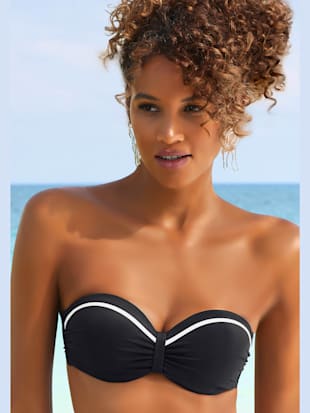 Haut de bikini bandeau à armatures uni - Vivance - Noir