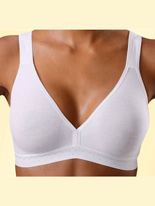 Soutien-gorge de sport, bonnets préformés sans couture - petite fleur - 2x Blanc