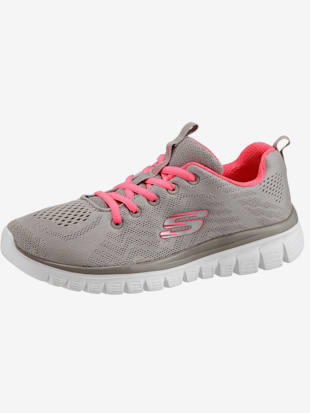 Baskets dessus textile souple - Skechers - Gris-corail