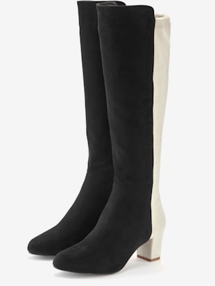 Bottes avec tige longe effet bicolore - LASCANA - noir/blanc