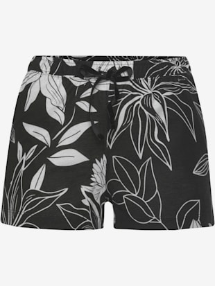 Short de nuit short large à imprimé floral - LASCANA - Noir À Fleurs