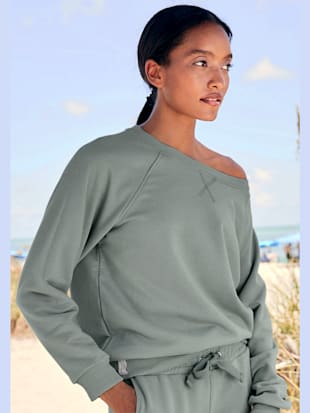 Sweatshirt d'intérieur structuré - LASCANA - Vert