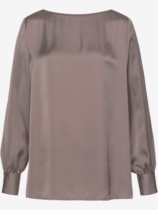 Chemisier en satin fentes latérales à l'ourlet - LASCANA - Cappuccino