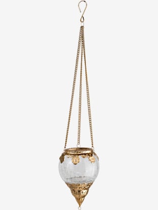 panier suspendu pendentif en verre - helline home - couleur or antique