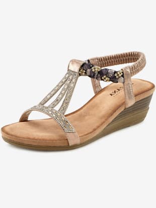 Sandales brides élastiques pour faciliter l'enfilage, confort optimal - LASCANA - Couleur Or Rose