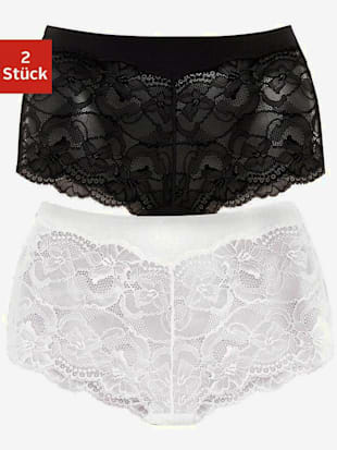 Panty lot de 2 panties en dentelle - Vivance - Blanc, Noir