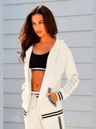 Veste à capuche au design sportif - Bench. - Écru