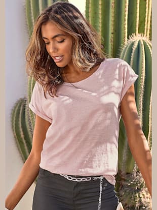 T-shirt vivance, petits pois pailletés argentés - Vivance - Rose