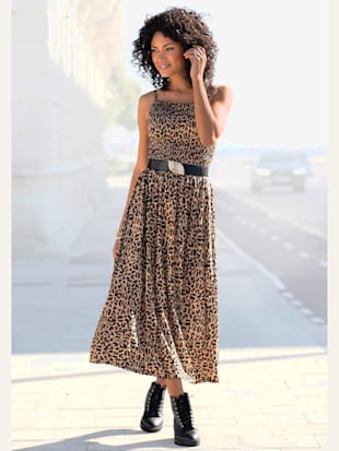 robe mi-longue robe longueur mollet avec imprimé léopard - buffalo - imprimé léopard