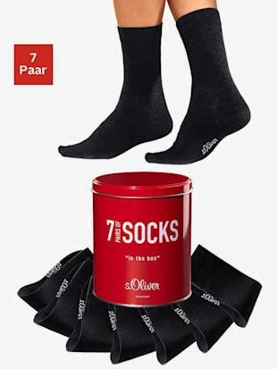 Chaussettes emballage pratique : 7 paires de socquettes en boîte - Bench. - Noir