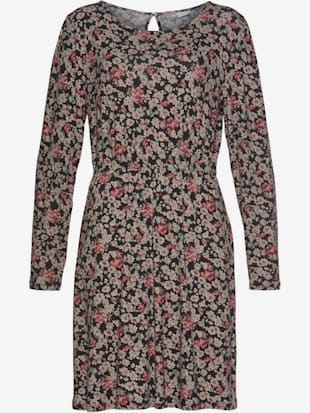 Robe en jersey robe à manches longues avec encolure ronde - LASCANA - Noir Imprimé