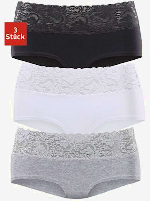 Panty lot de 3 panties vivance - vivance active - Noir, Blanc, Gris Chiné