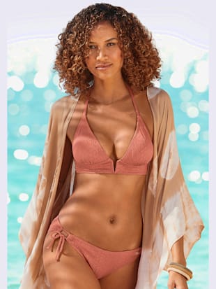 Bikini triangle qualité structurée élégante au look animal - JETTE - Rouille