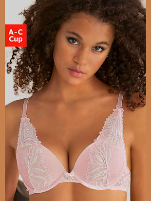 Soutien-gorge super push-up féminin avec coques sans couture et coussinets intégrés - LASCANA - Rose