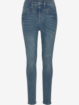 Jean taille haute coupe étroite - LASCANA - Bleu Délavé