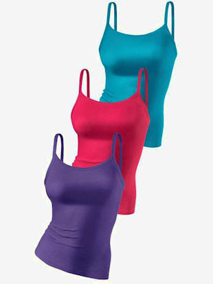 Lot de 3 débardeurs spaghetti his - H.I.S - Violet, Fuchsia, Turquoise