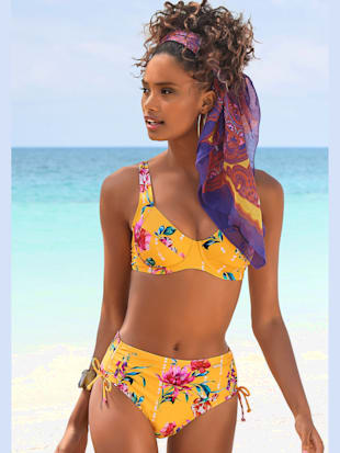 Haut de maillot de bain à armatures imprimé floral moderne - Sunseeker - Jaune Imprimé