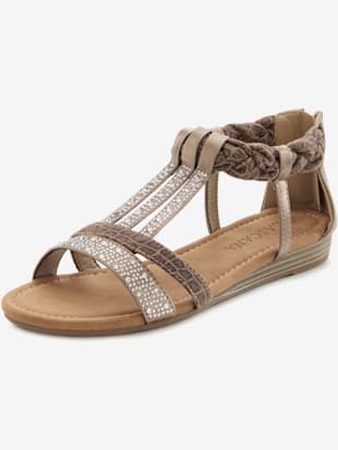 Sandales+d%27ete+avec+petites+pierres+brillantes+tendance+-+LASCANA+-+taupe