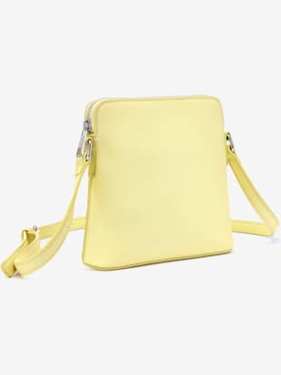 Sac en bandoulière houppe argentée amovible - Vivance - Jaune Pastel