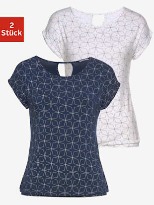 Lot de 2 t-shirts lascana - LASCANA - Bleu, Blanc