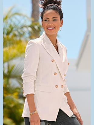 Blazer long blazer classique, col à revers - LASCANA - Crème