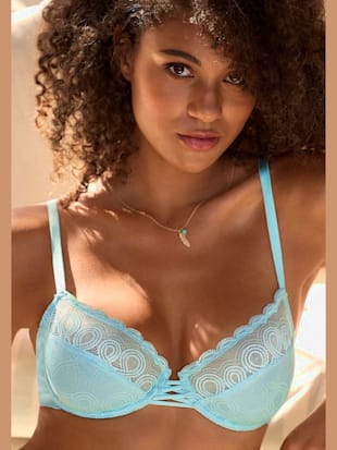 Soutien-gorge à armatures féminin avec laçage extravagant devant - LASCANA - Vert D'eau