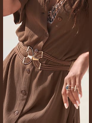 Ceinture+avec+boucle+decorative+à+crochets+avec+details+couleur+or+-+LASCANA+-+marron