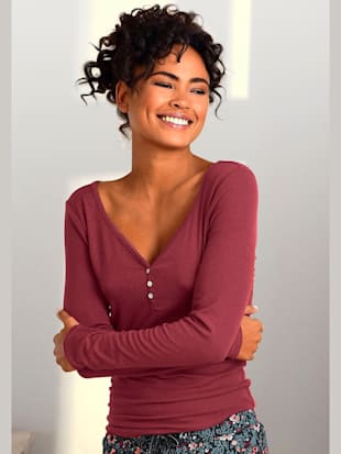 T-shirt manches longues t-shirt côtelé ultra-doux - s.Oliver - Bordeaux