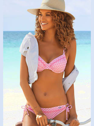 Haut de maillot de bain à armatures imprimé vichy moderne - Buffalo - Rose À Carreaux